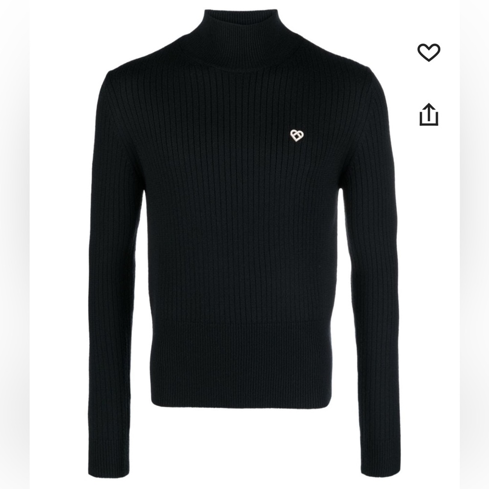 CASABLANCA MENS ribbed 100% wool high neck jumper